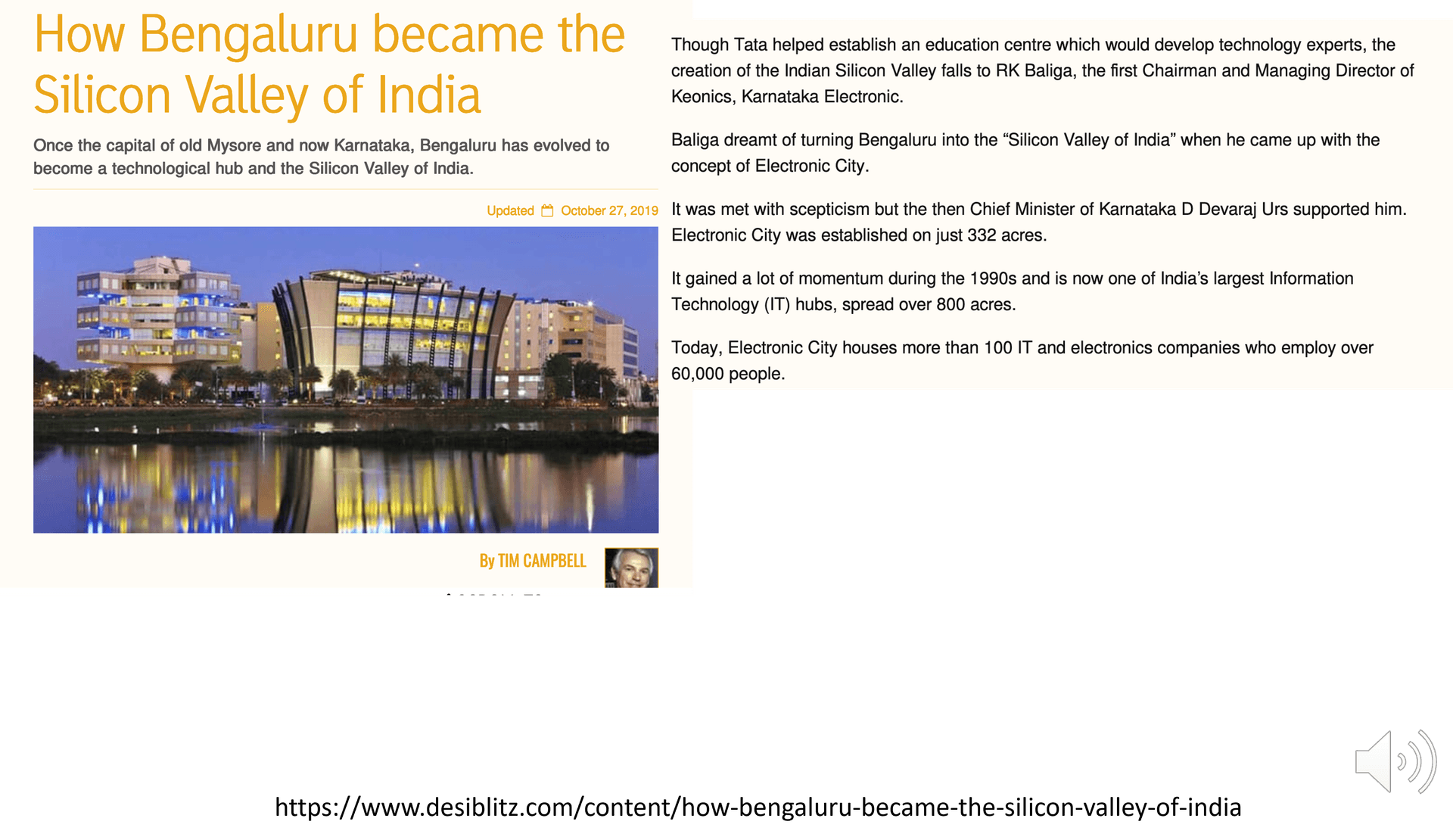 A modern view of the Bangalore city skyline