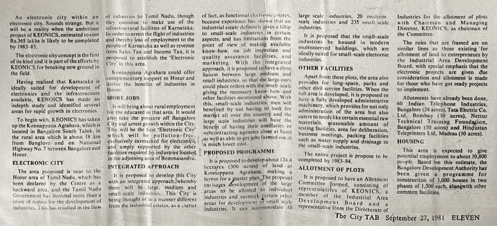 Article detailing R.K. Baliga's predictions for Bangalore