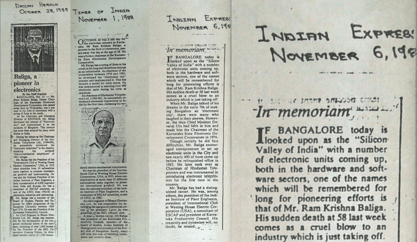 A memorial image for R.K. Baliga