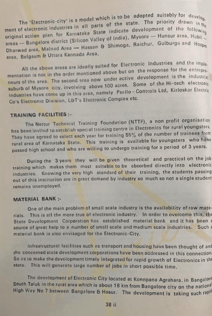 Page 2 of R.K. Baliga's article 'Electronic State of India - Karnataka'