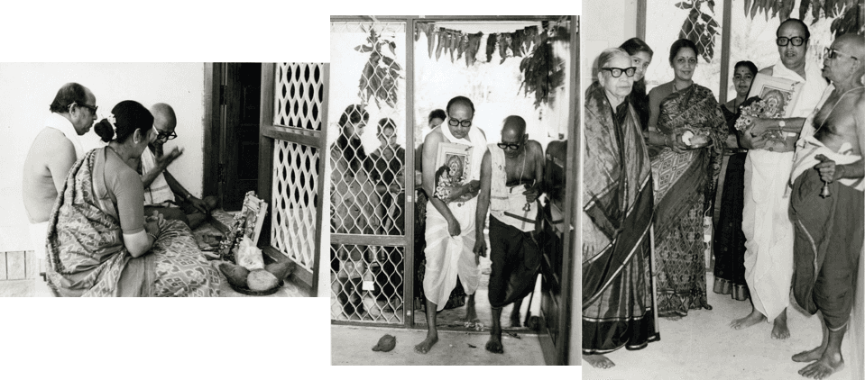 R.K. Baliga with family at a housewarming ceremony