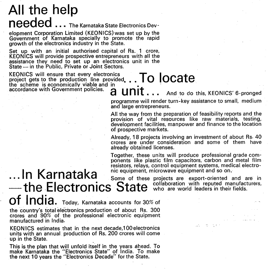 KEONICS informational pamphlet