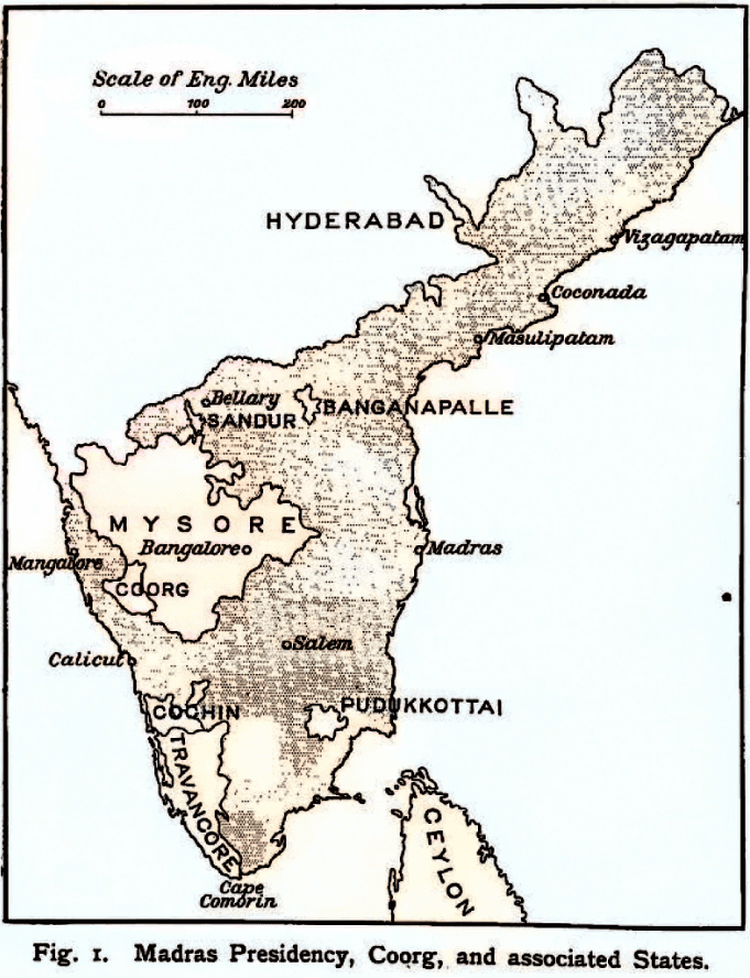 Map of Madras Presidency