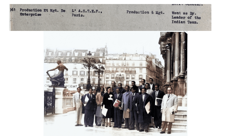 R.K. Baliga with colleagues in Paris, 1960