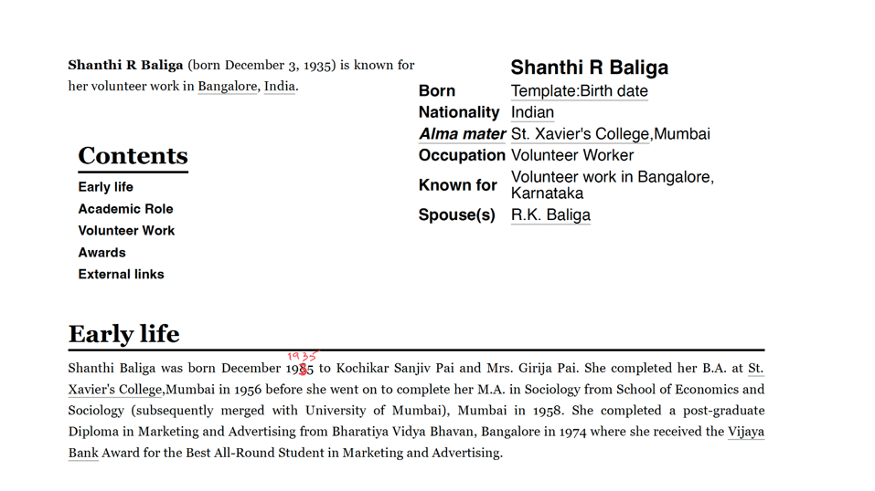 Graduation photograph of Shanthi Baliga