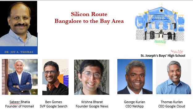 Map showing the 'Silicon Route' between Bangalore and the Bay Area