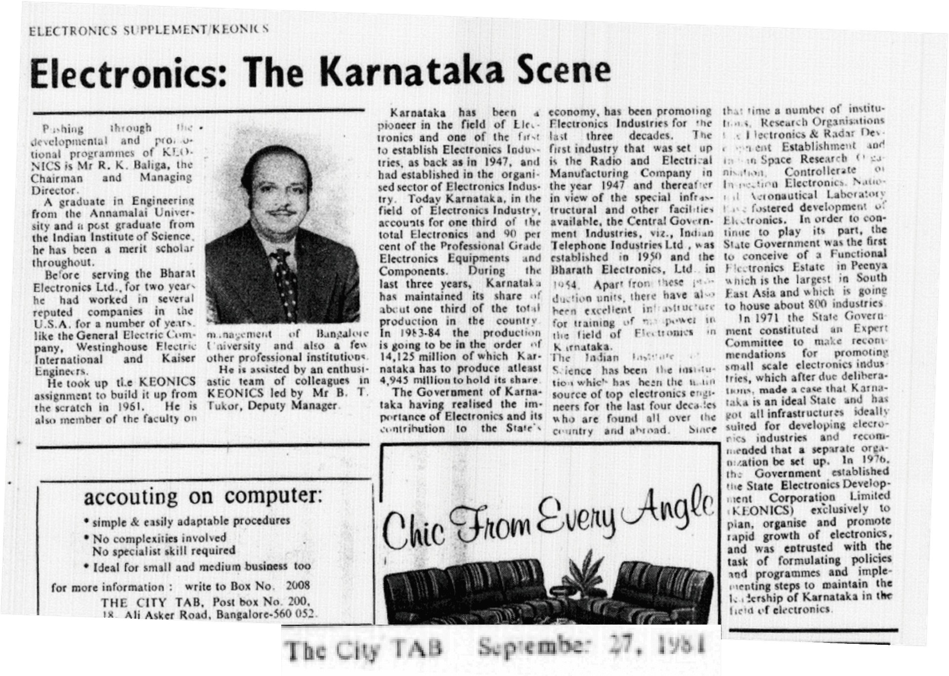 Map of Karnataka showing planned electronic hubs